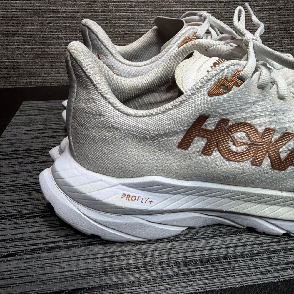 Hoka Mach 5 Women 7.5 White Copper Running Shoes 1127894-WCPP Profly+ Low Top - Picture 8 of 15